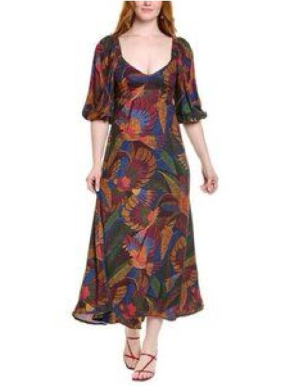 FARM Rio Bold Tropical-Print Maxi Dress in Blue, Red, Green - Picture 2 of 5